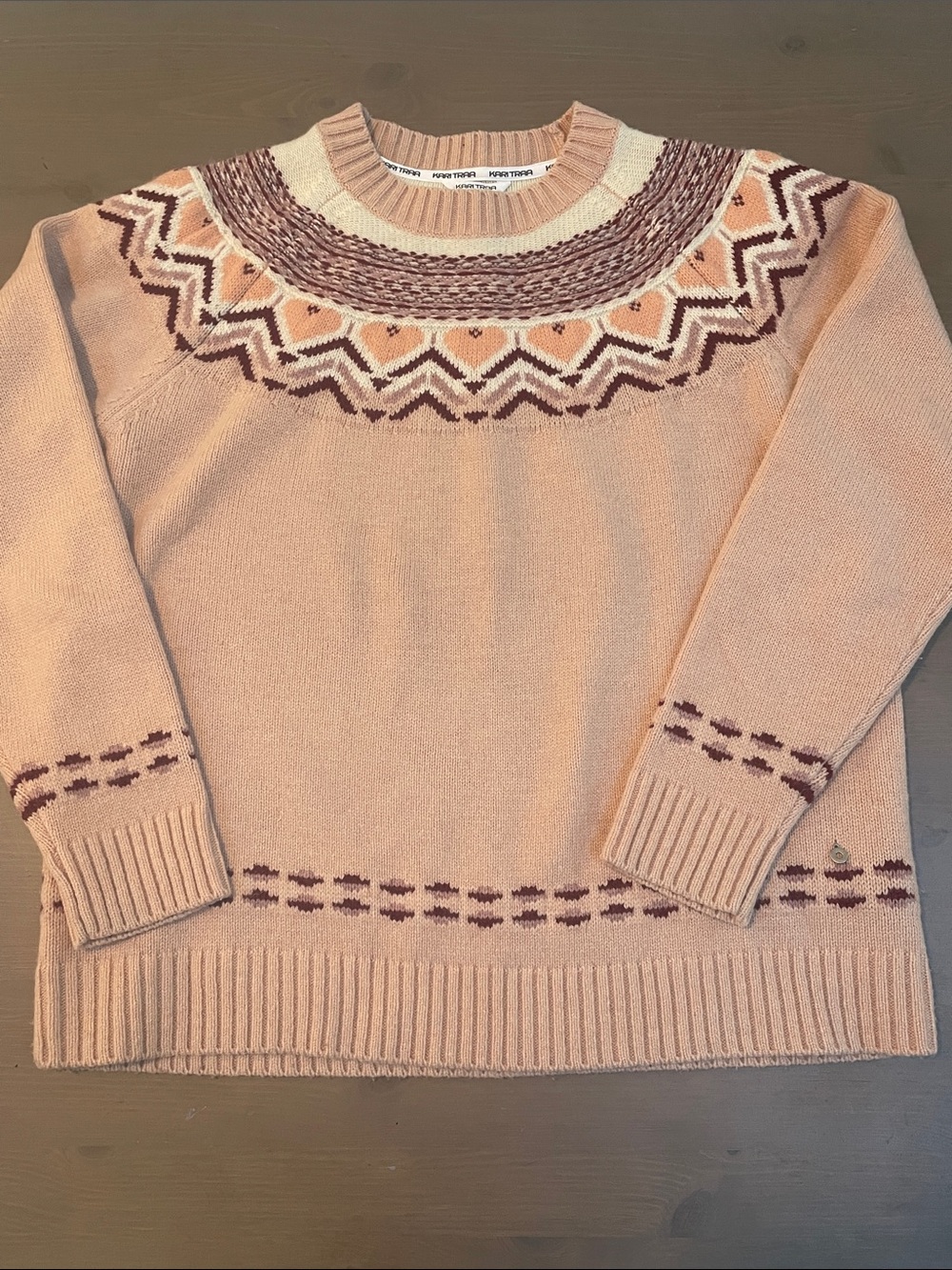 Kari Traa Sundve Knit Wool Blend Nordic Sweater Cabincore Ski Gorpcore Layer - L